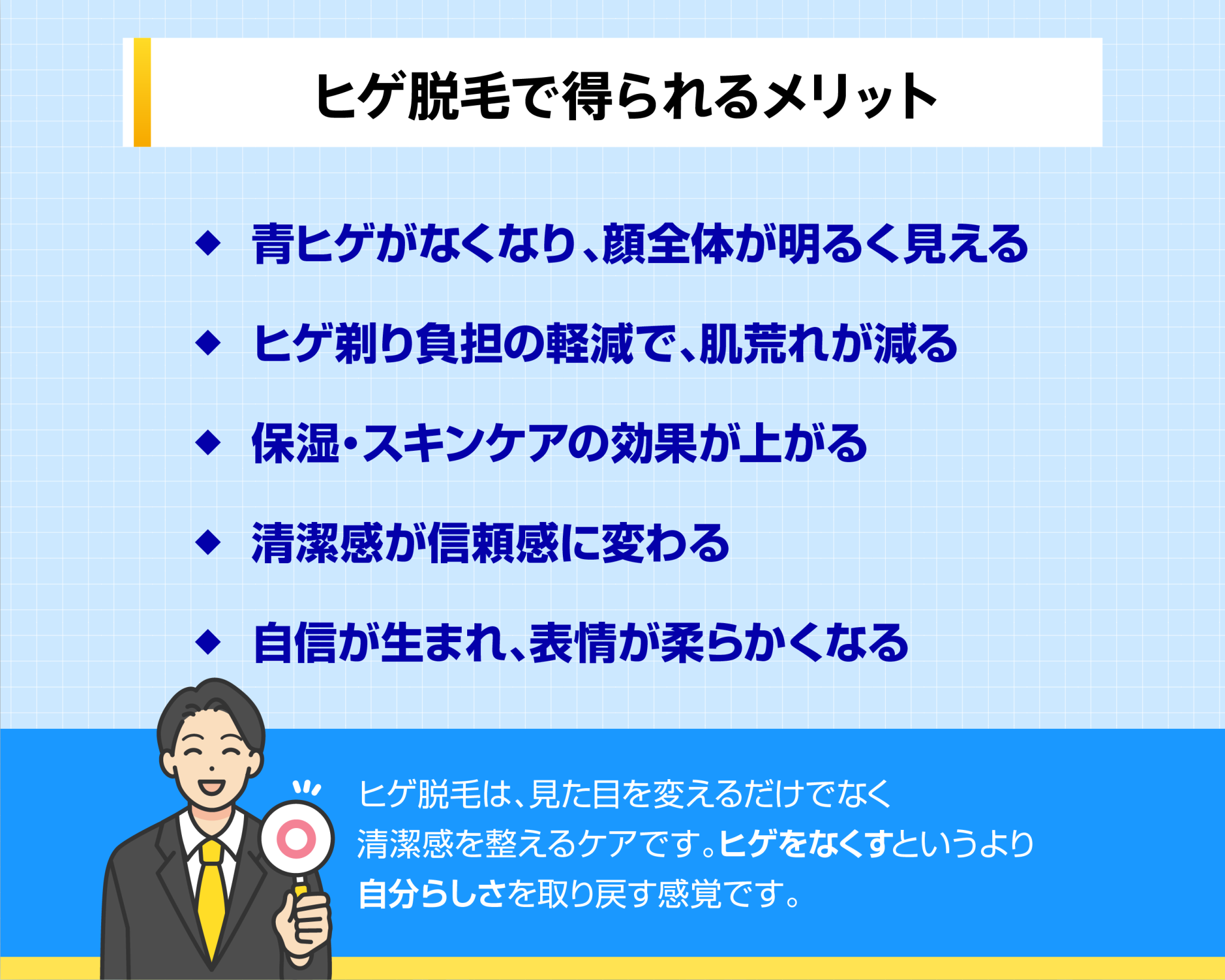 ヒゲ脱毛で得られるメリット